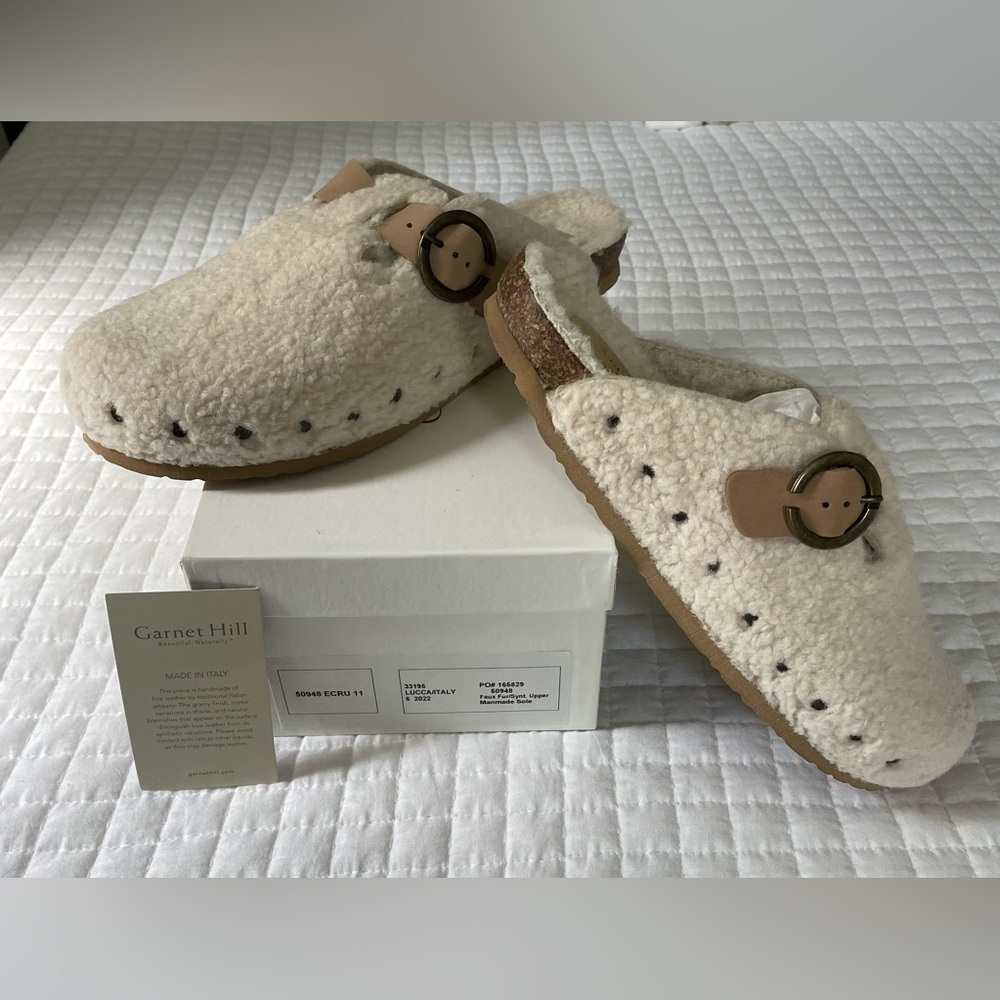 Garnet Hill Willow Clogs - Ecru NIB